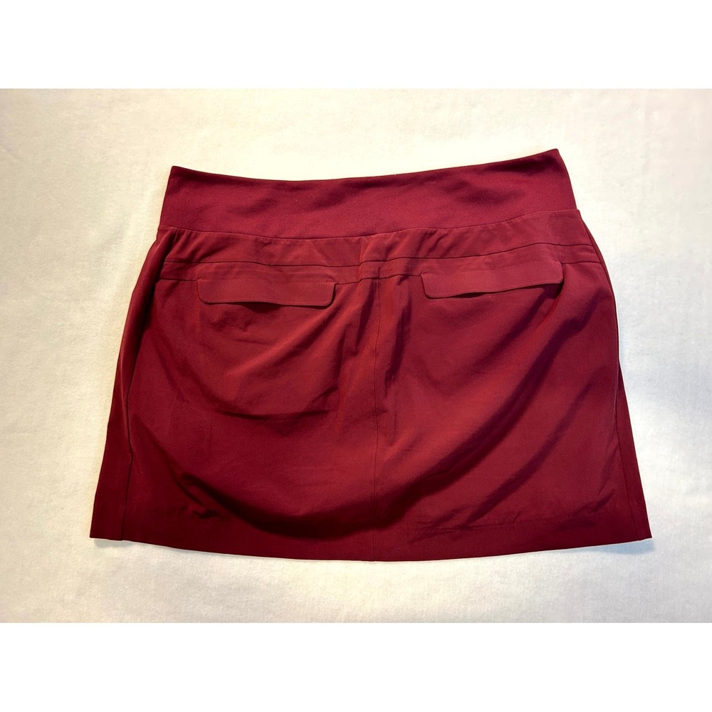 Athleta Soho Skort Wine Maroon Short + Skirt Zip Pockets Stretch Plus Size 16 - Picture 8 of 12